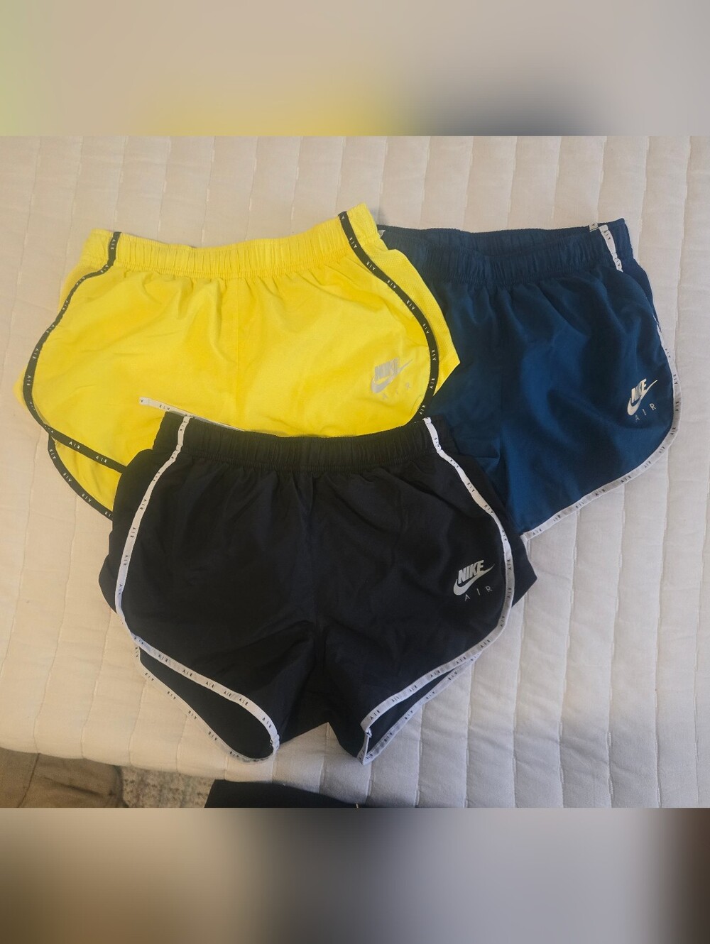 Women's Nike AIR Shorts - Yellow, Black, Navy